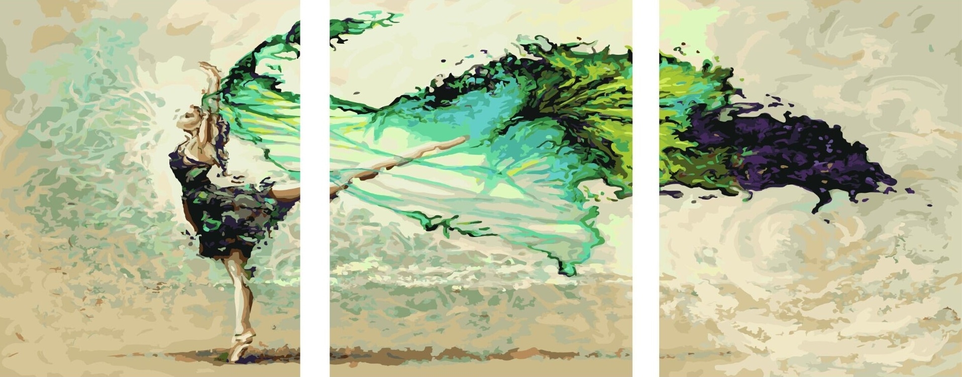 【93025】水墨舞蹈 40*50CM*3