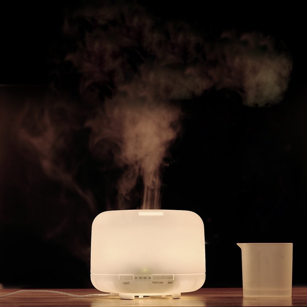 超聲波霧化香薰保濕機 500ml 暖黃燈