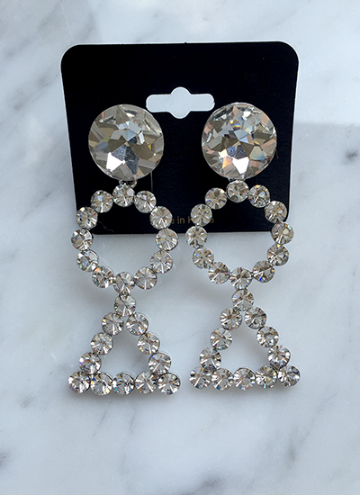 [現貨] 幾何鑽石耳環