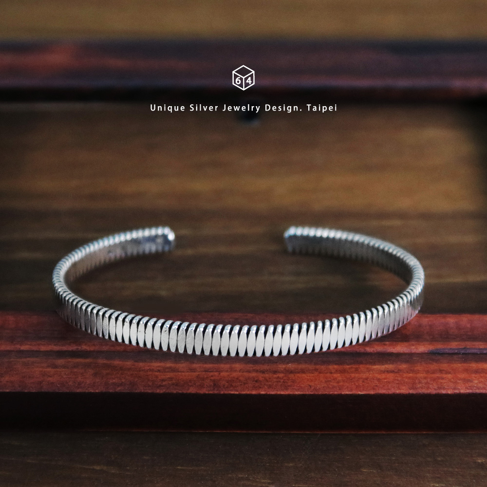 手環/手鐲 葉牙片手環 純銀手環-64DESIGN