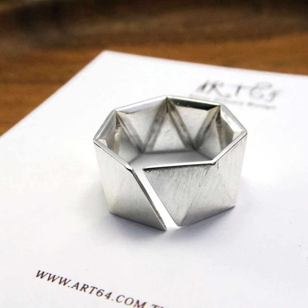 續未來 三角形(大) 925純銀戒指-64DESIGN