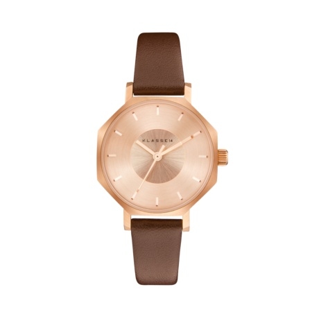 OKTO Rose Gold / Brown Leather Strap