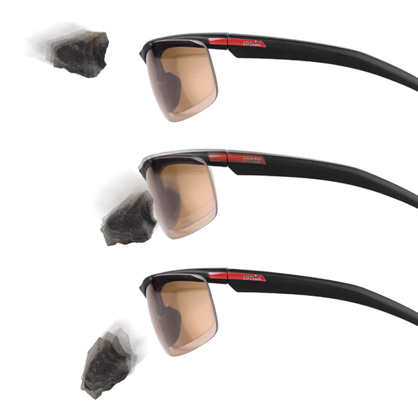 石頭防撞測試證明zerorh偏光防爆運動太陽眼鏡是可承受外力撞擊不會破裂非常安全的眼鏡