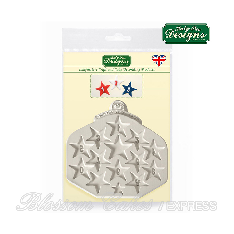 Katy Sue Design Mat - Star Numbers - Silicone Mould