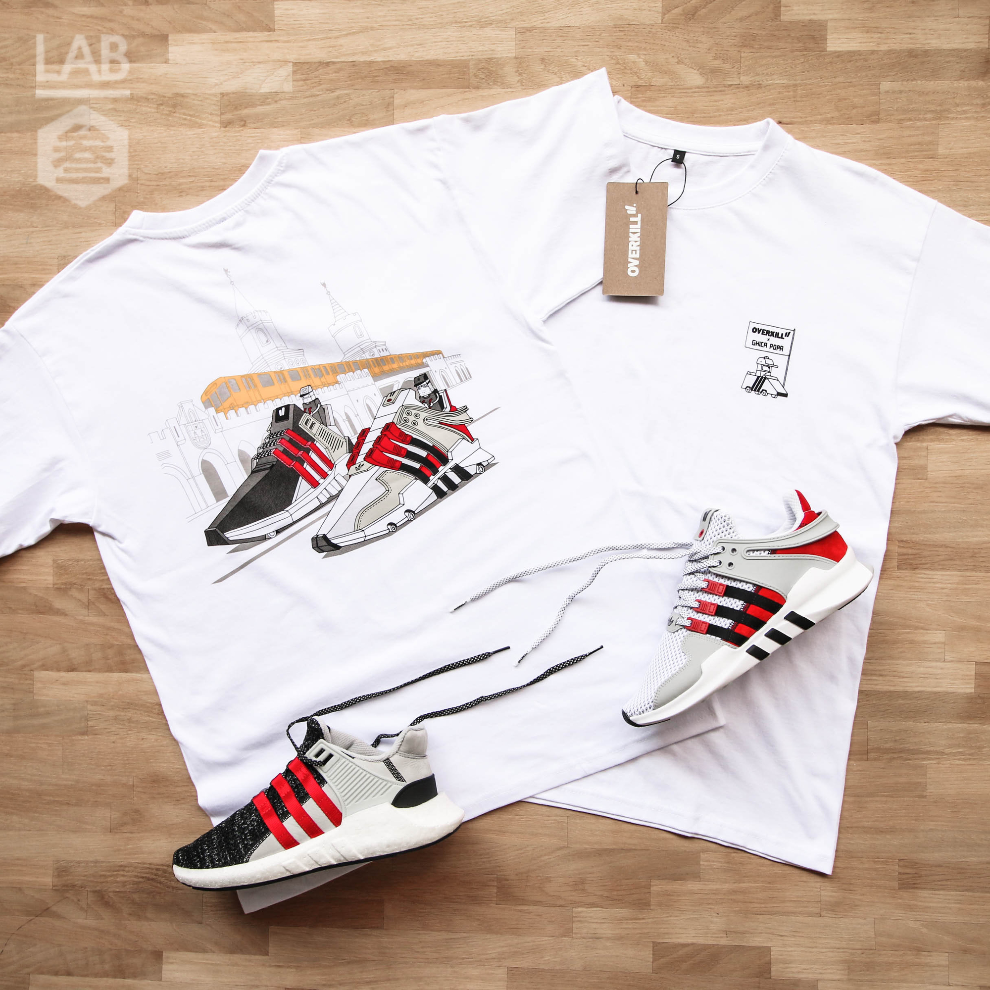 【 adidas x overkill x Ghica Popa "coat of arms" TEE 頂級聯名T - A款】