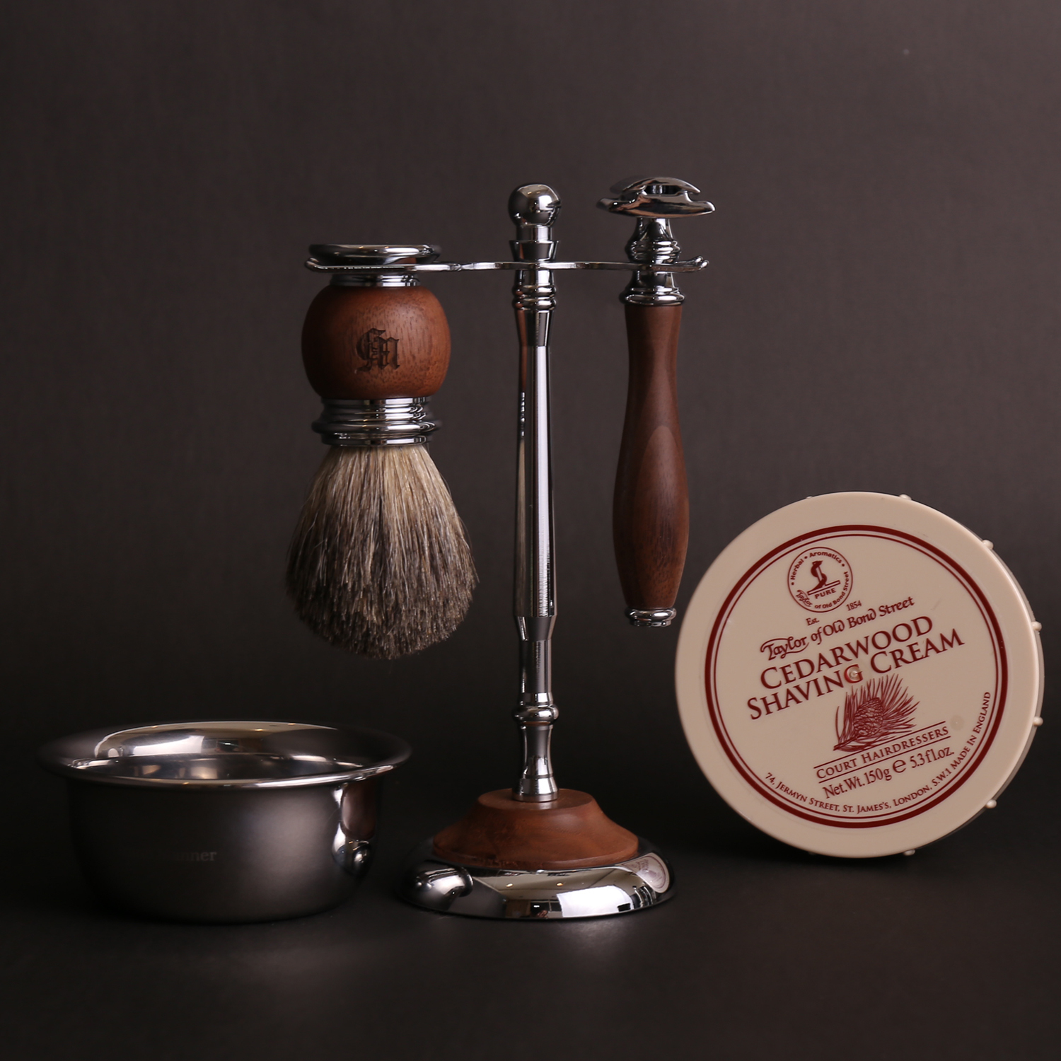 ★ 77折 ★ 胡桃木 復古雙面安全手動刮鬍刀 6件超值組（傳統老式雙刃刮鬍刀片）