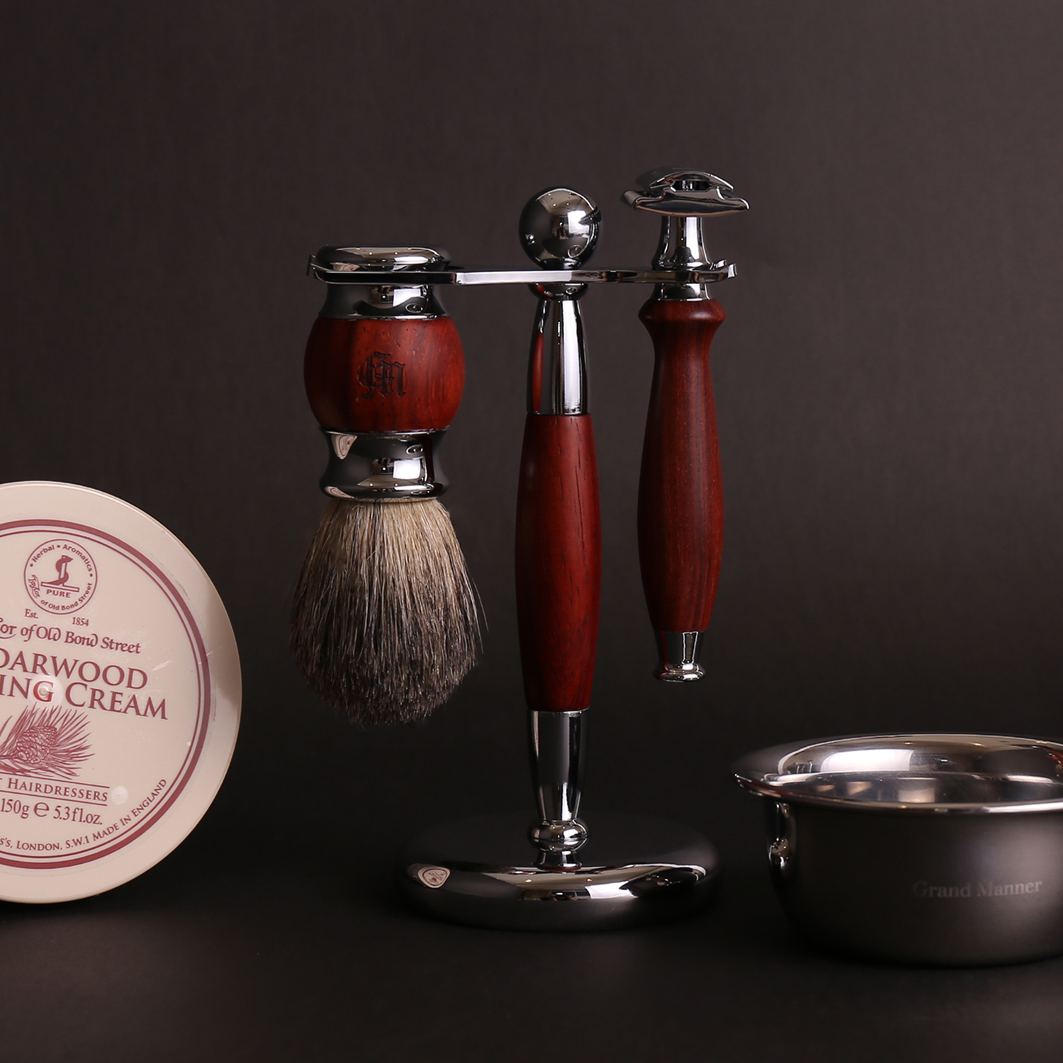 ★ 76折 ★ 紅檀木 復古雙面安全手動刮鬍刀 6件超值組（傳統老式雙刃刮鬍刀片）