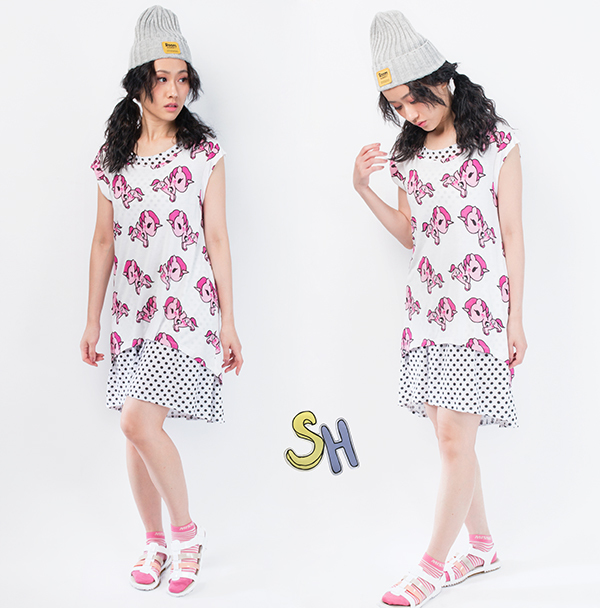 【SH】印花無袖洋裝-白底黑點