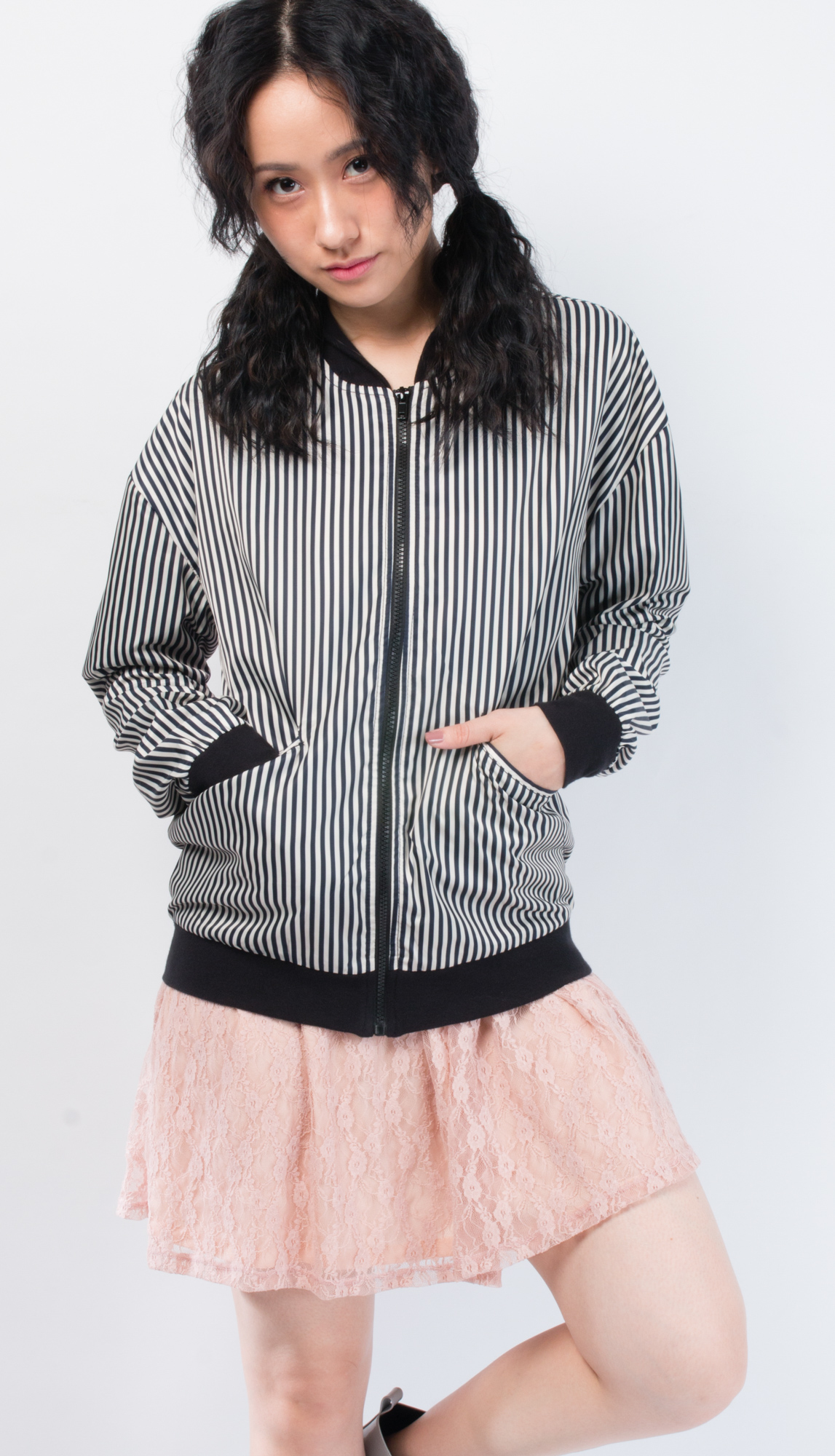 【SH】藥丸噴射條紋運動外套