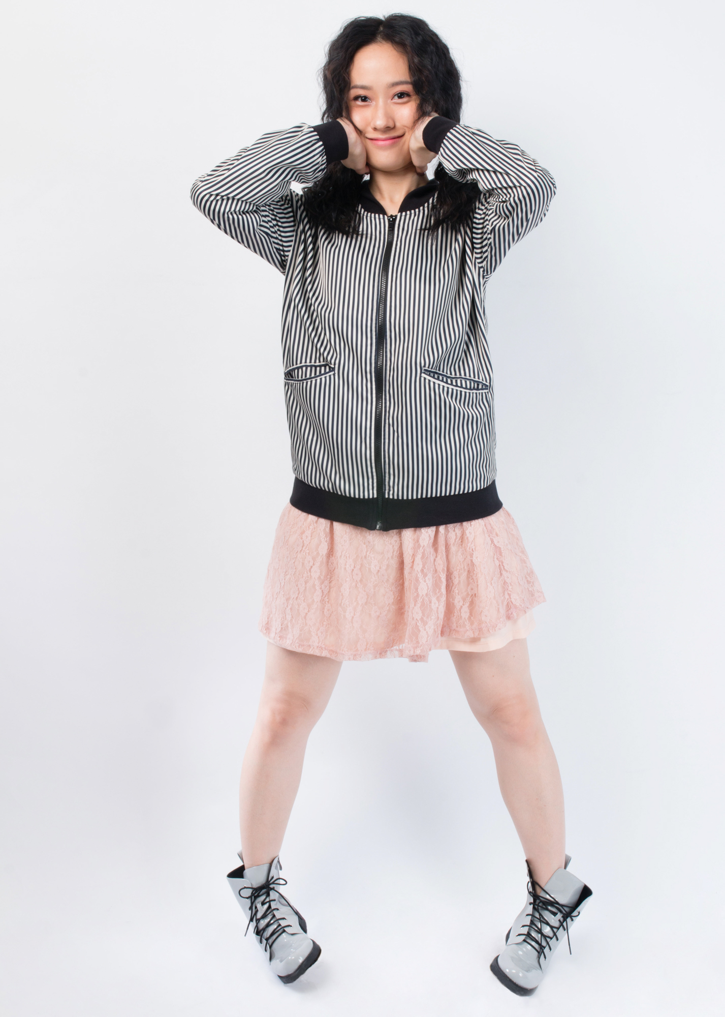 【SH】藥丸噴射條紋運動外套