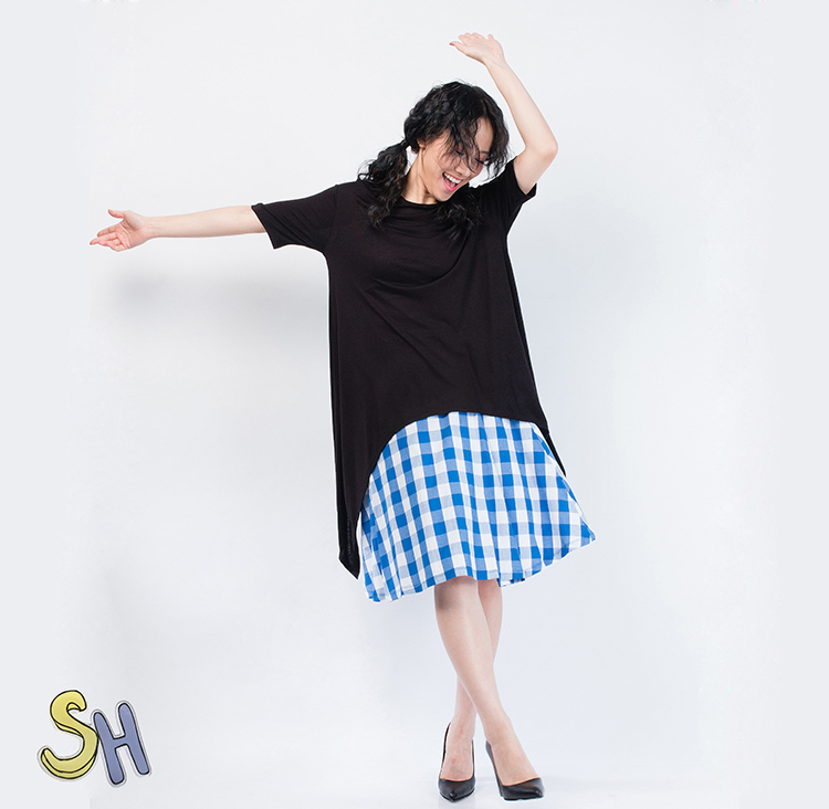 【SH】五分袖不規則下擺T恤