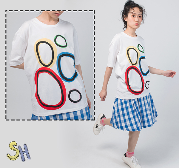 【SH】塗鴉圈圈短袖T恤