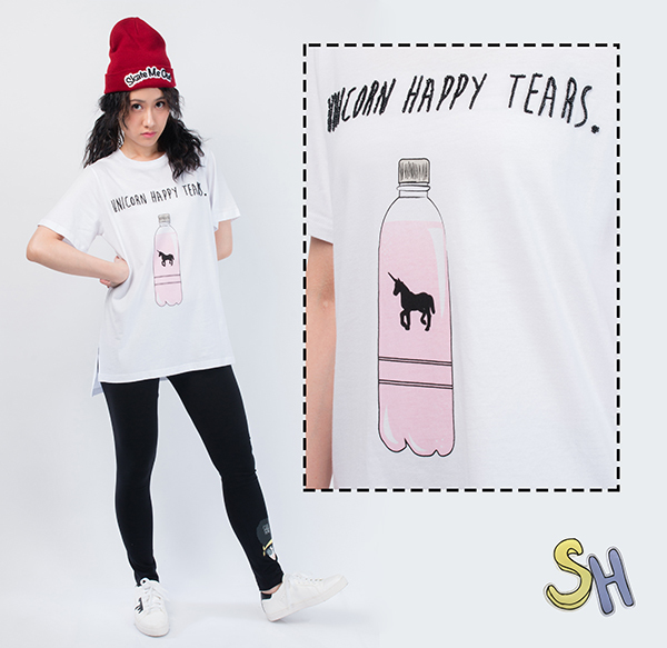 【SH】獨角獸開心的眼淚短袖T恤