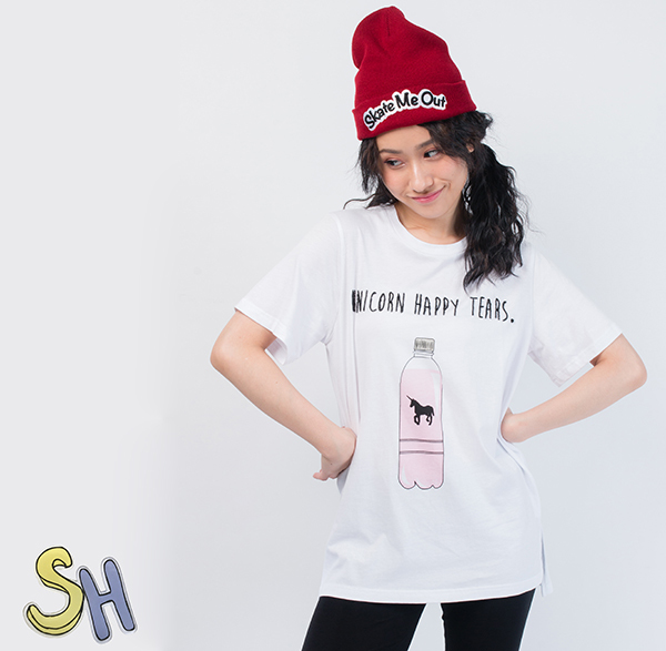 【SH】獨角獸開心的眼淚短袖T恤