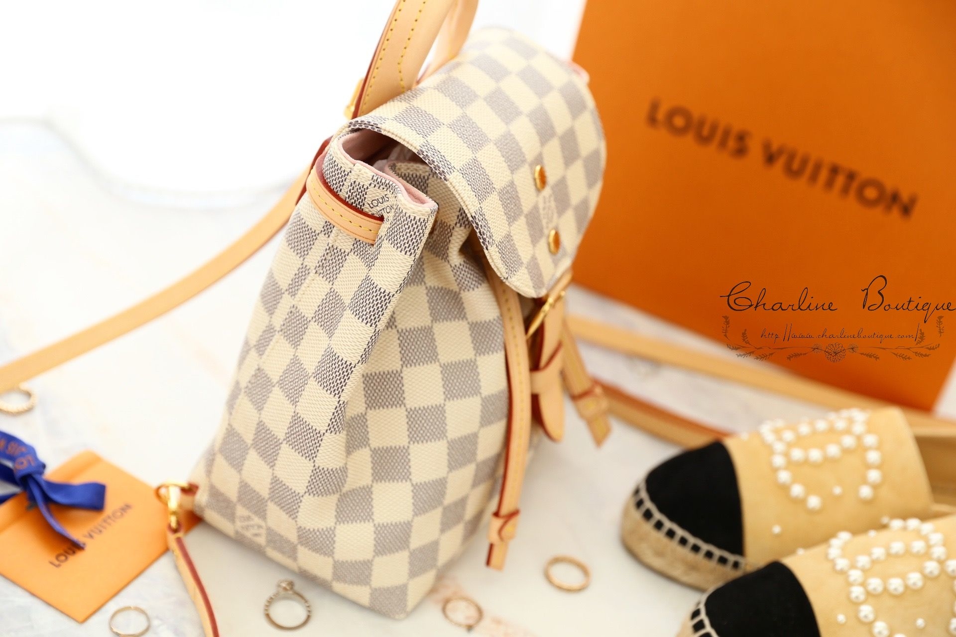 Louis Vuitton Sperone BB Backpack 米白色格紋迷你後背包