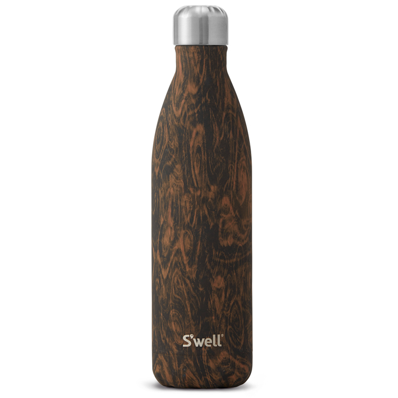 S'well Wood-Wenge Wood-25oz 美國時尚不鏽鋼保冷.保溫瓶(750ml)