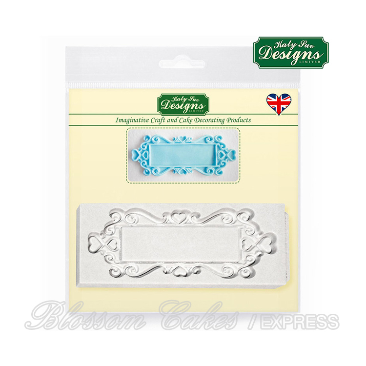 Katy Sue Decorative Plaque - Rectangle Hearts - Silicone Mould