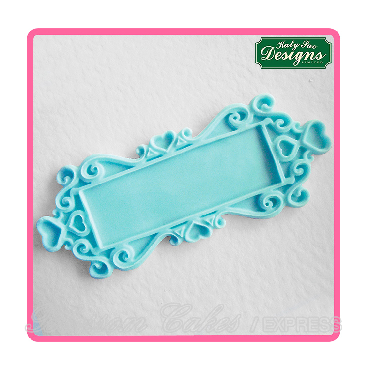 Katy Sue Decorative Plaque - Rectangle Hearts - Silicone Mould