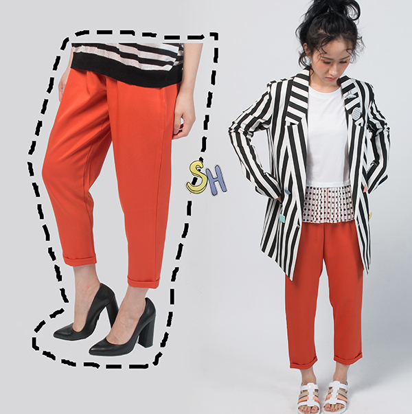【SH】有褲耳的時尚八分運動褲