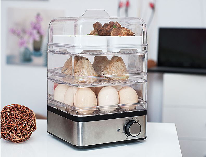 3層透明不銹鋼電蒸籠