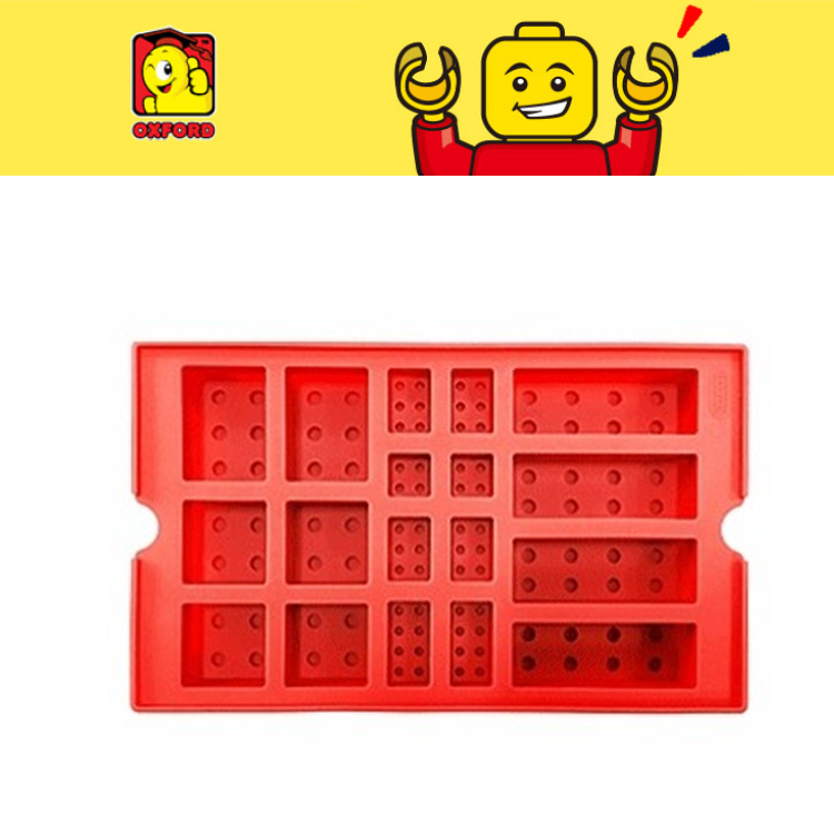 韓國  OXFORD 樂高積木DIY製冰盒模具-紅