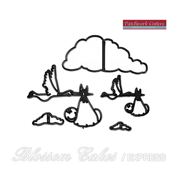 'Storks & Baby' Patchwork Cutters