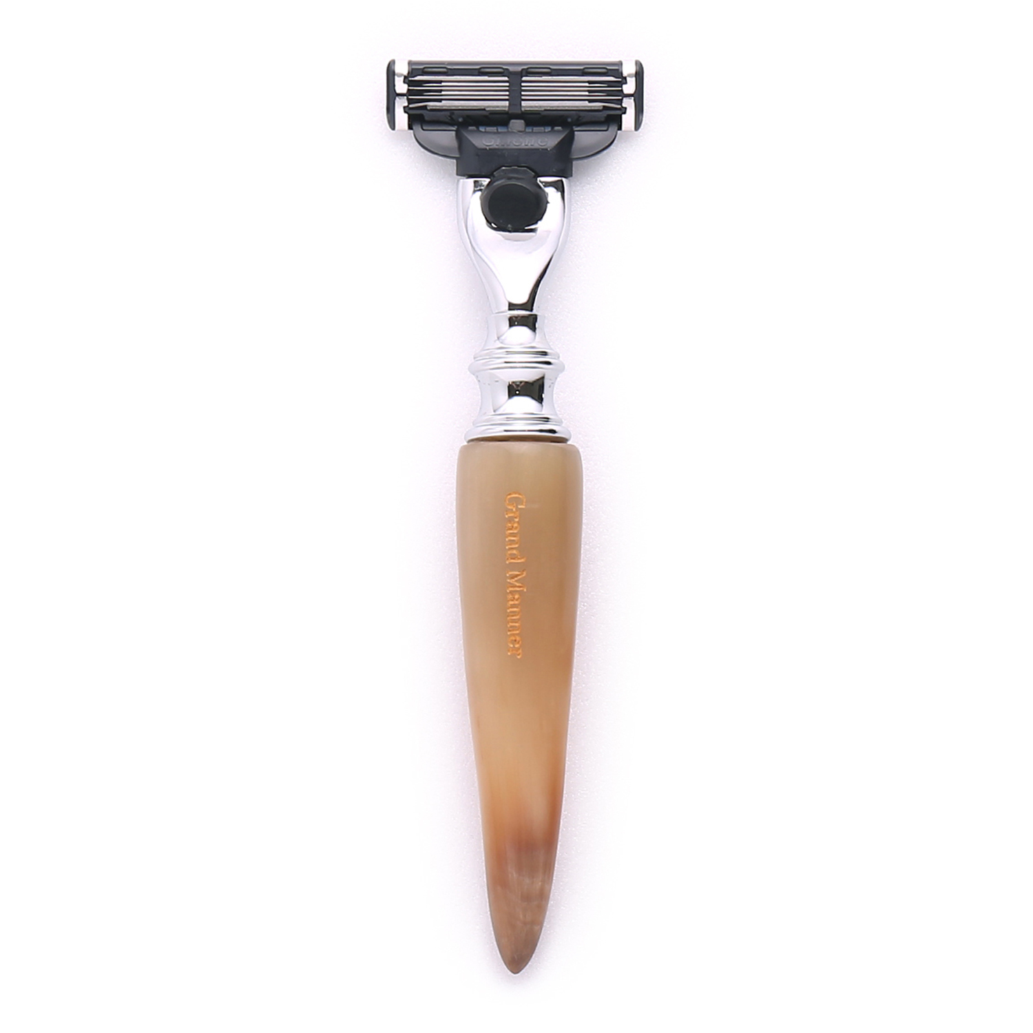 英國 Grand Manner 玉牛角 手動安全刮鬍刀（Mach3 / 鋒速3刀片）