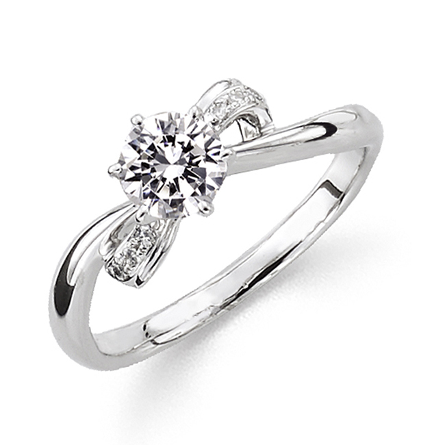 18K白金天然鑽石戒指托