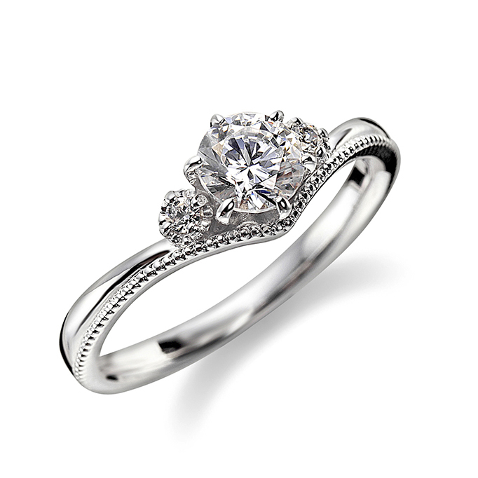 18K白金天然鑽石戒指托