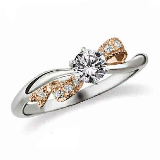 18K白金/玫瑰金天然鑽石戒指托 (RS15K1064V)