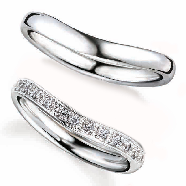 Touching Heart - Sultry 18K 白金 結婚戒指