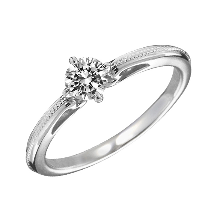 18K白金天然鑽石戒指托