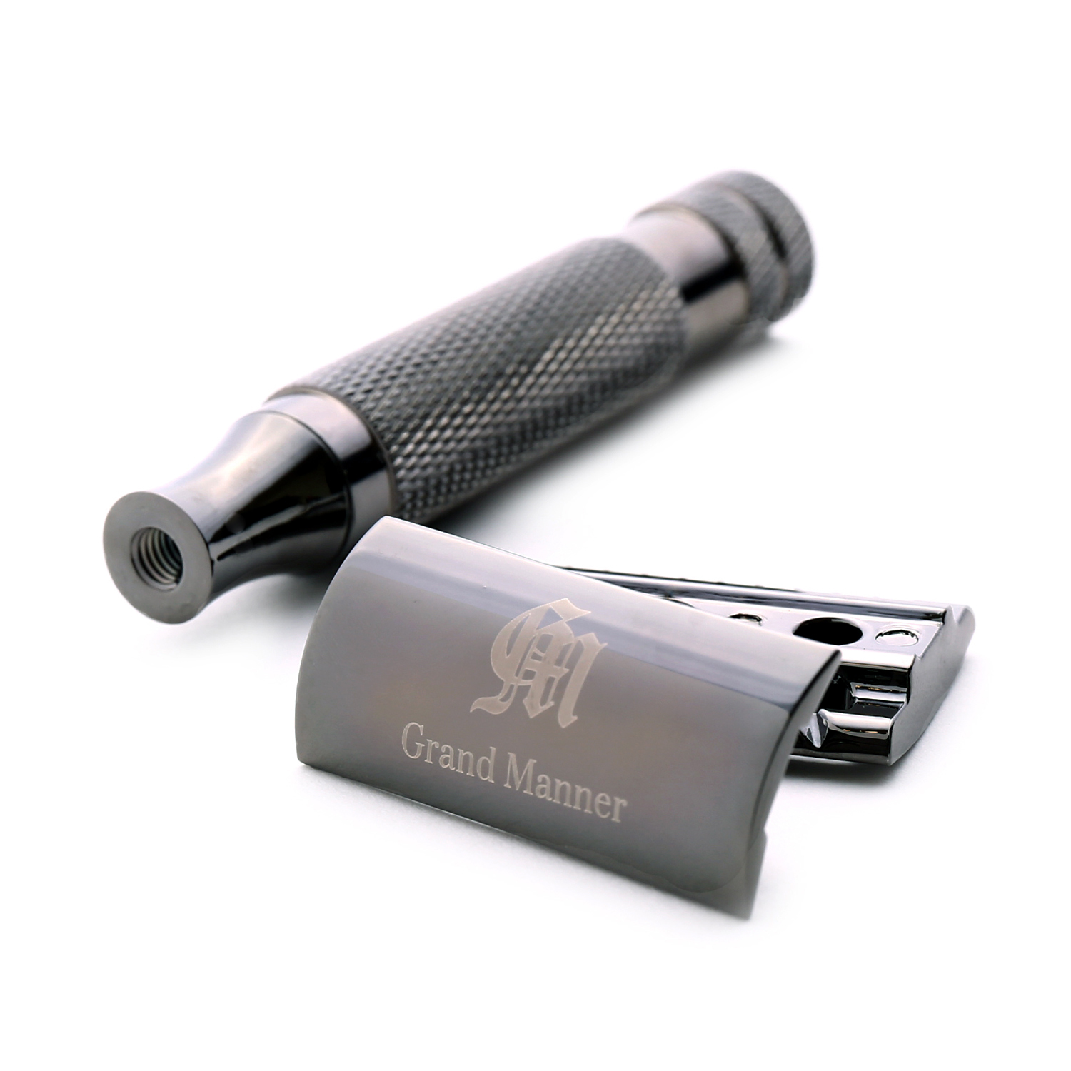 ★ 63折 ★ Grand Manner 特務系列 復古雙面安全手動刮鬍刀 3件組（槍鉻 / 傳統老式雙刃刮鬍刀片）