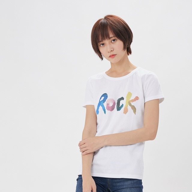 夏季搖滾 ROCK 短袖 蜜桃棉 女T 白色