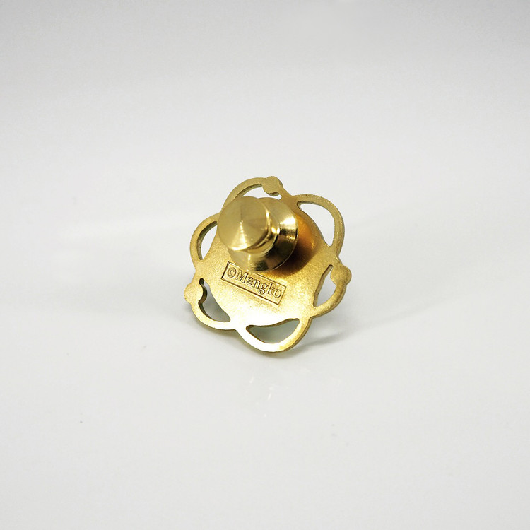 No.102今日はグッドデイブローチグッドデイエナメルブローチベージュ - ブローチ - 金属 ゴールド