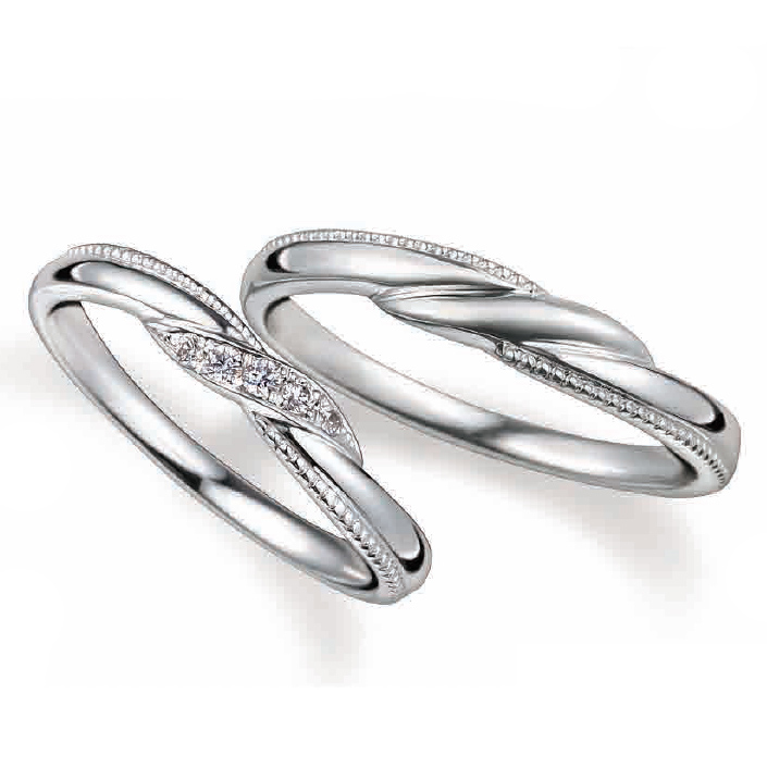 Touching Heart - Thoughtful 18K 白金 結婚戒指