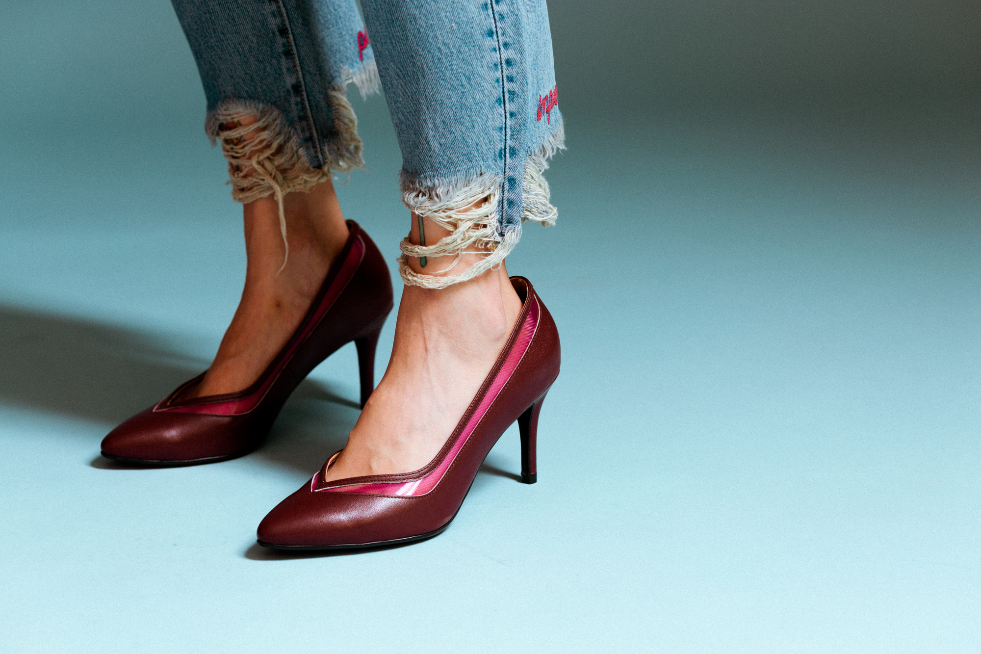 Joan 拼接高跟鞋(兩色)MIT款