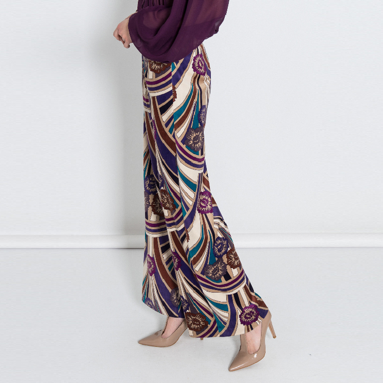 【Silvian Heach】古典對稱花版寬管褲