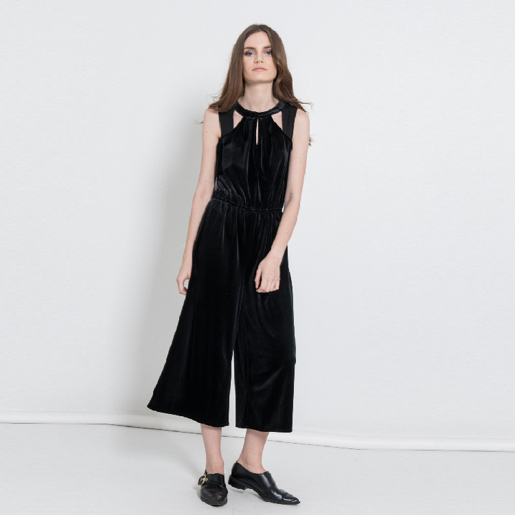 【Silvian Heach】鎖骨鏤空連身寬褲