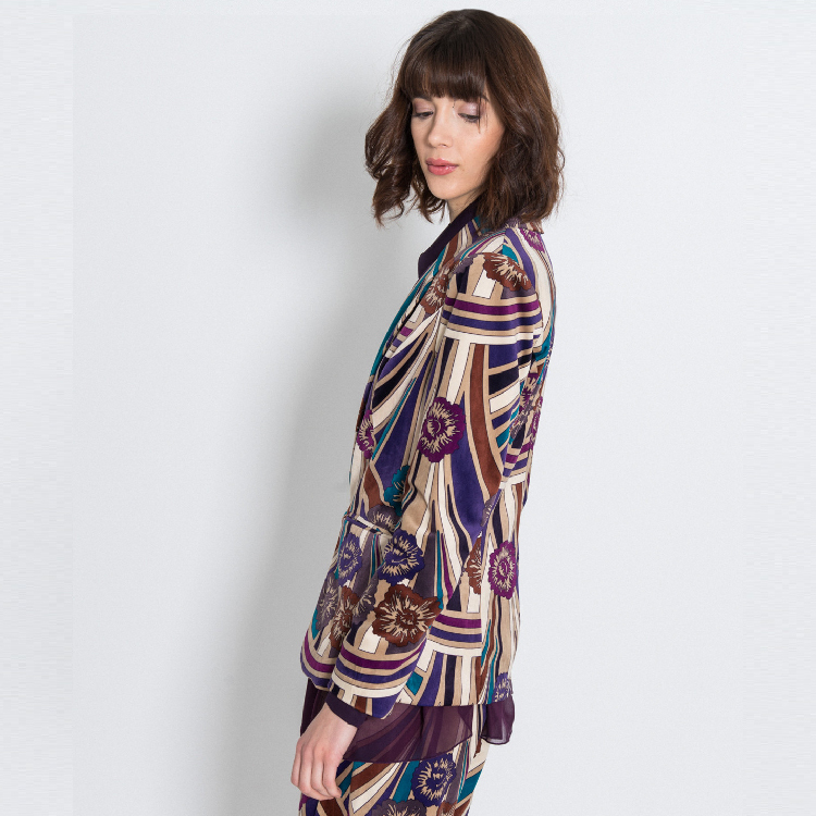 【Silvian Heach】古典對稱花版西裝外套