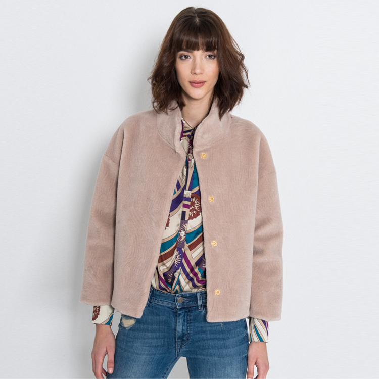 【Silvian Heach】立領短版毛大衣