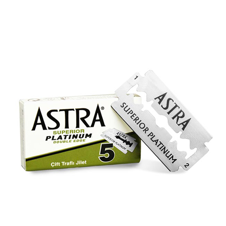 俄羅斯 Astra - 極致白金 雙面刮鬍刀片（5片裝 / 通用傳統復古雙刃安全刮鬍刀）