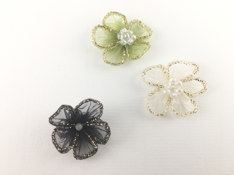 珠芯網紗金邊花