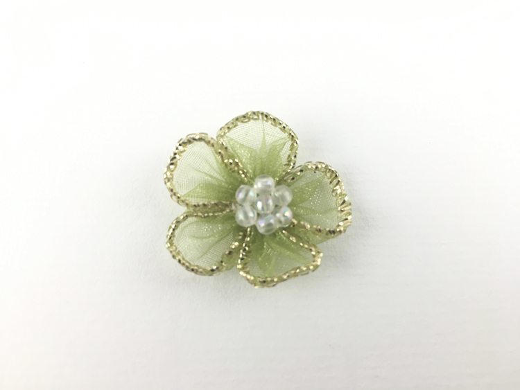 珠芯網紗金邊花