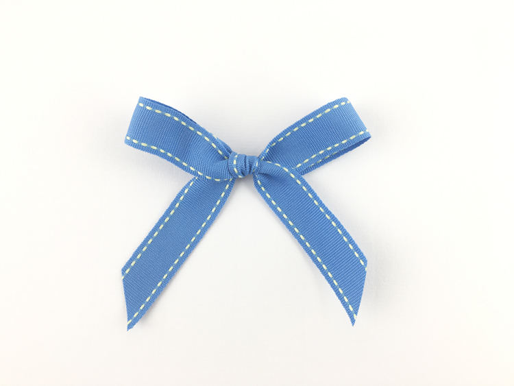 手工藍色縫線蝴蝶結