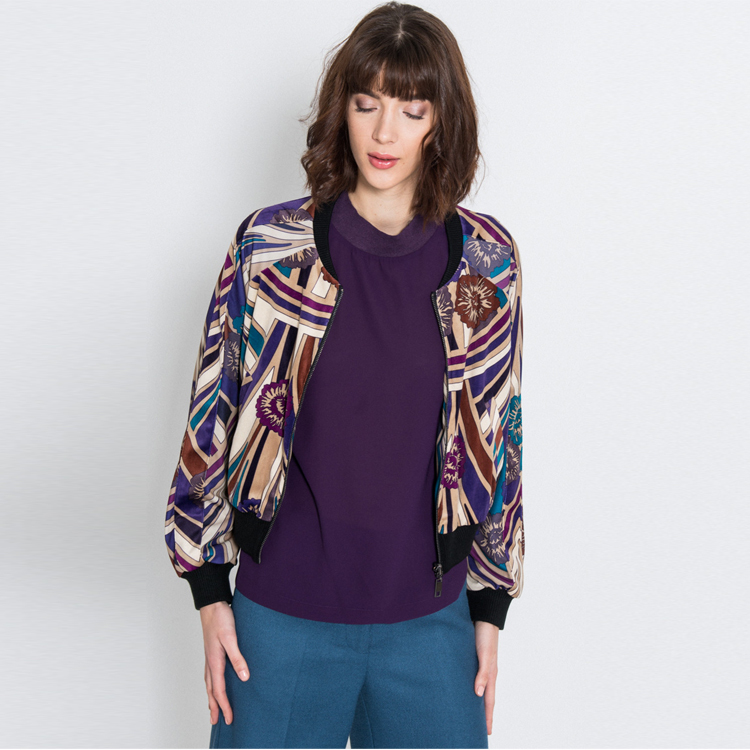 【Silvian Heach】古典對稱花版運動外套