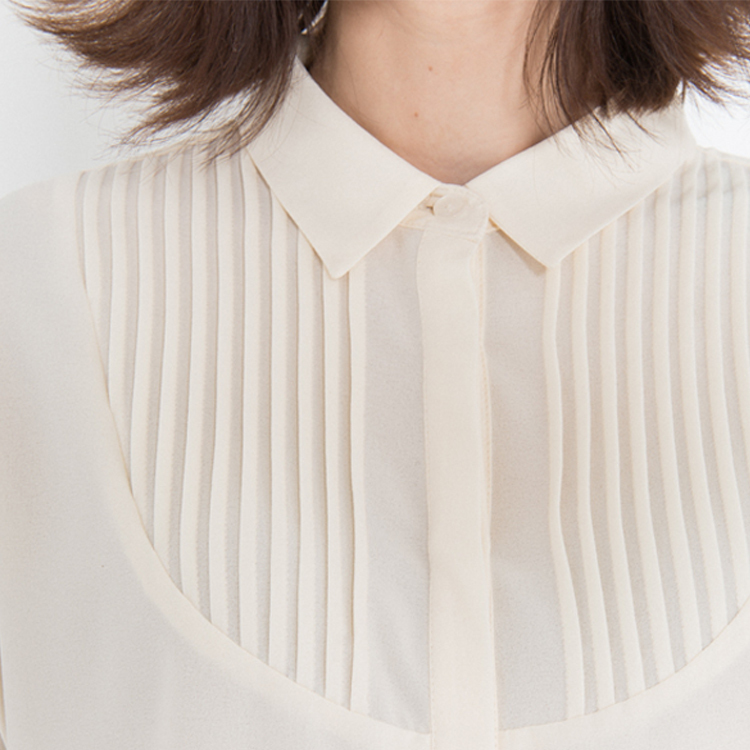 【Silvian Heach】胸前打摺長袖襯衫