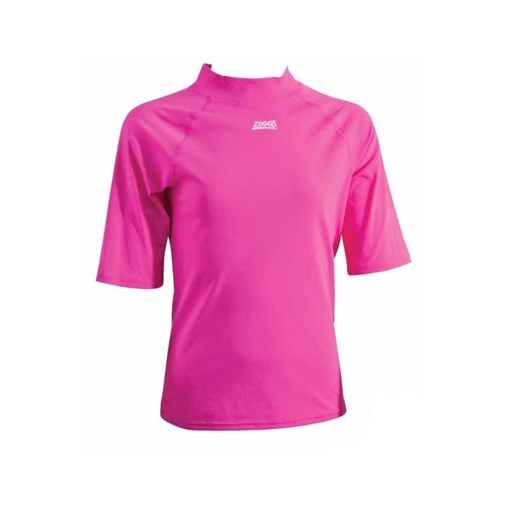 ZOGGS 青少女素面短袖防曬泳衣