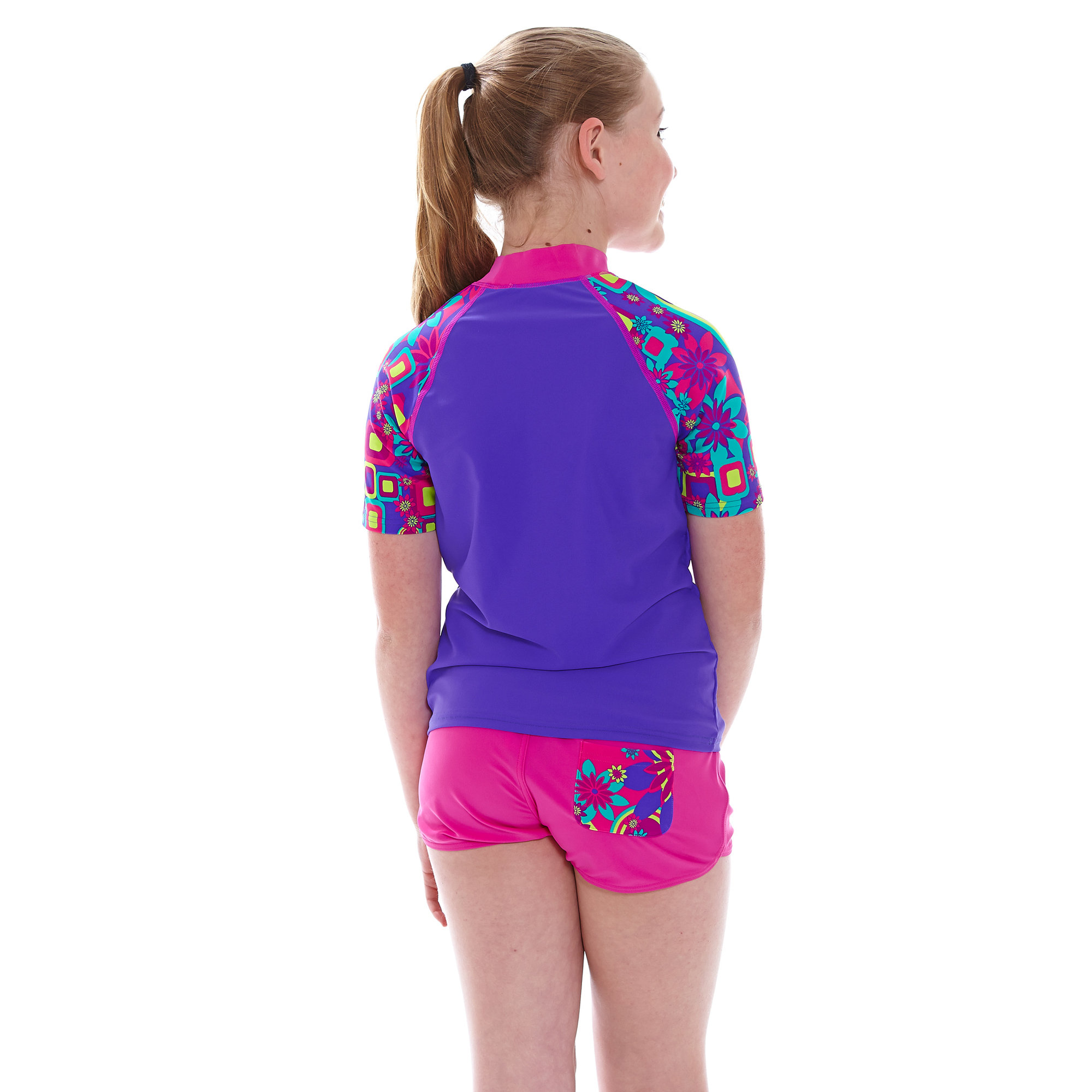 ZOGGS 青少女《嬉皮花園》短袖防曬衣