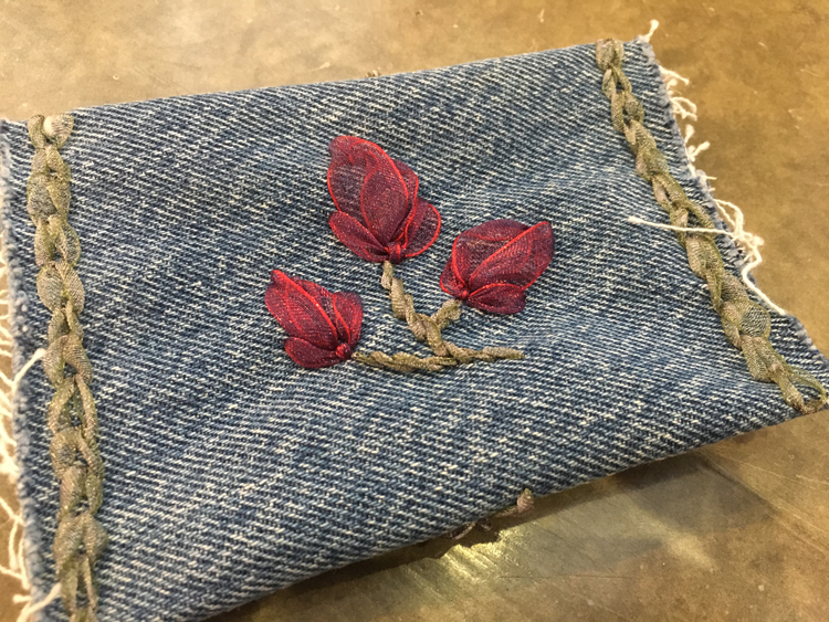 牛仔刺繡面紙包